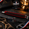 premium survival paracord bracelet handmade in france red/black marine shackle